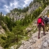 grand canyon austria group hiking to waterfall