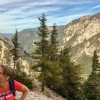 Rax mountain hiker in red shirt
