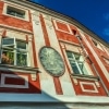 Wachau walk red facade of a historic house