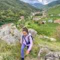 girl hiking in wachau valley